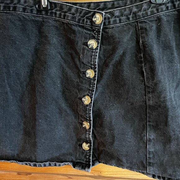 ASOS tortoise button denim MINI skirt Size 24 - Picture 5 of 7